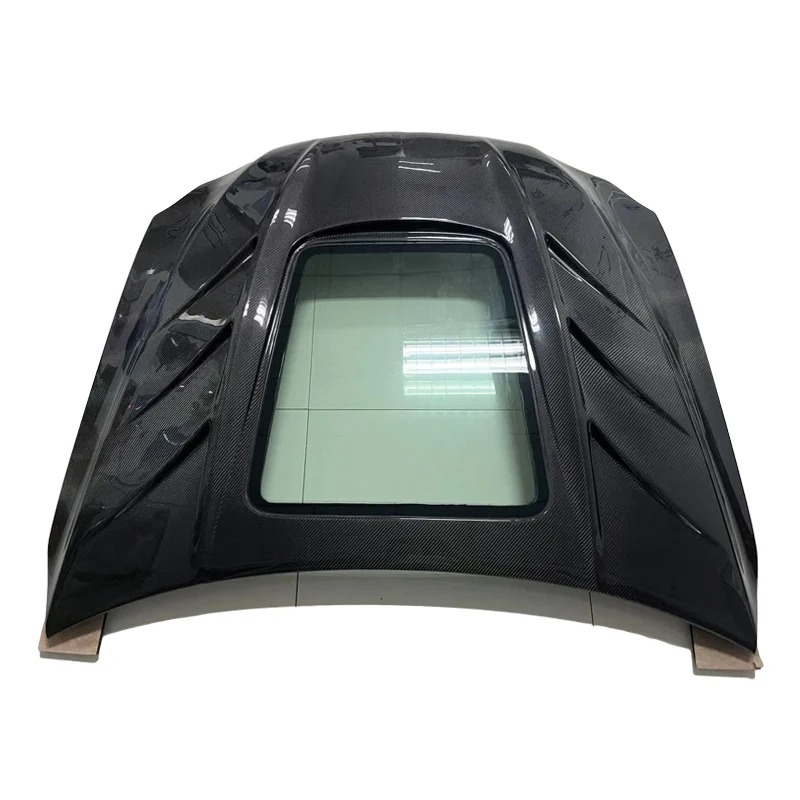 Transparent Glass Carbon Fiber High Quality Black Screw-On Hood Cover for  IS250 IS300 IS350 1999-2005 Car Engine New